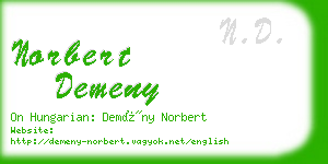 norbert demeny business card